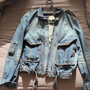 3.1 Phillip Lim Distressed Blue Jean Jacket